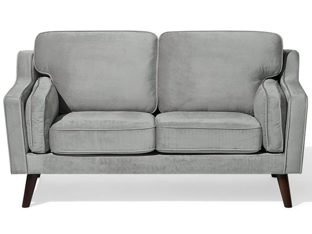 Soffa 2-sits sammet ljusgrå LOKKA