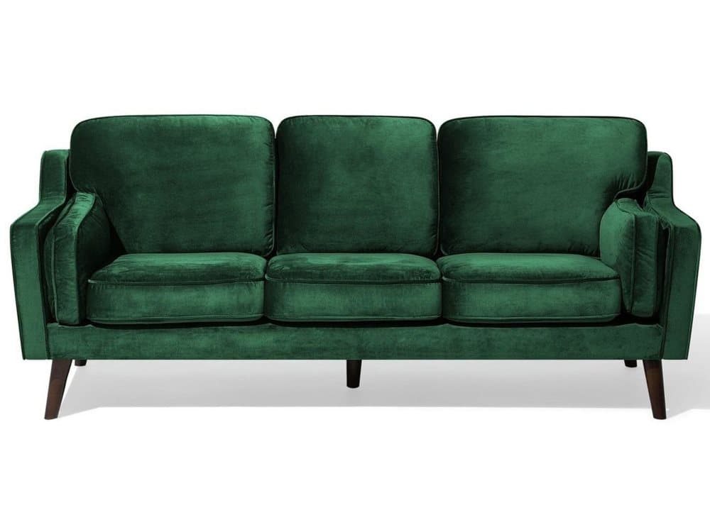 Soffa 3-sits sammet smaragdgrön LOKKA