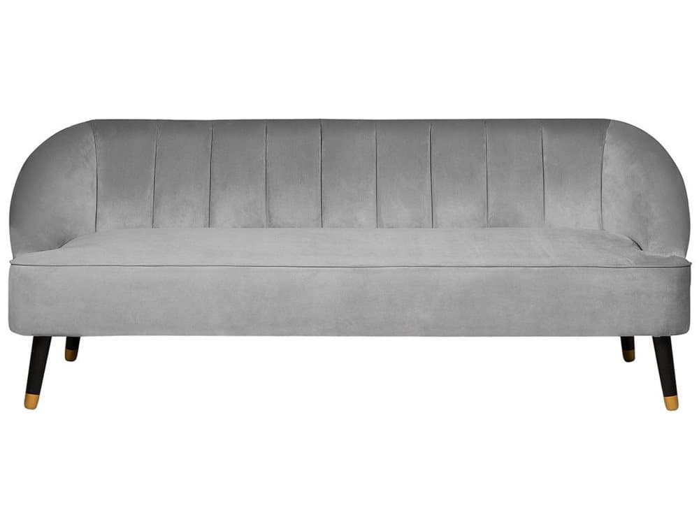 Soffa 3-sits sammet ljusgrå ALSVAG