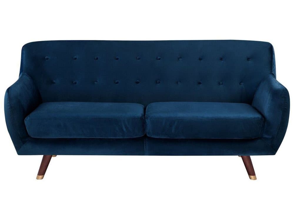 Soffa 3-sits sammet marinblå BODO