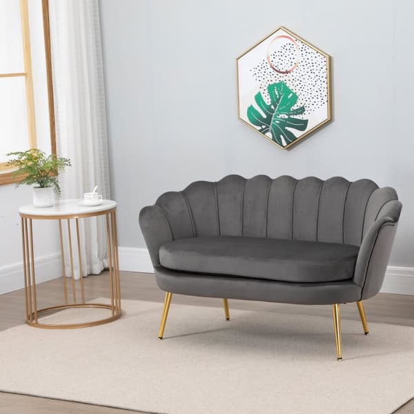 Elegant 2-seters stoffsofa i fløyelspolyester