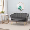 Miniatyrbilde 3 av 10: Elegant 2-seters stoffsofa i fløyelspolyester