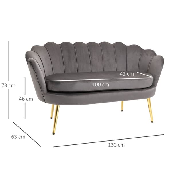 Elegant 2-seters stoffsofa i fløyelspolyester