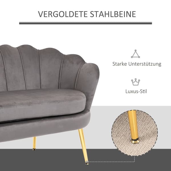 Elegant 2-seters stoffsofa i fløyelspolyester