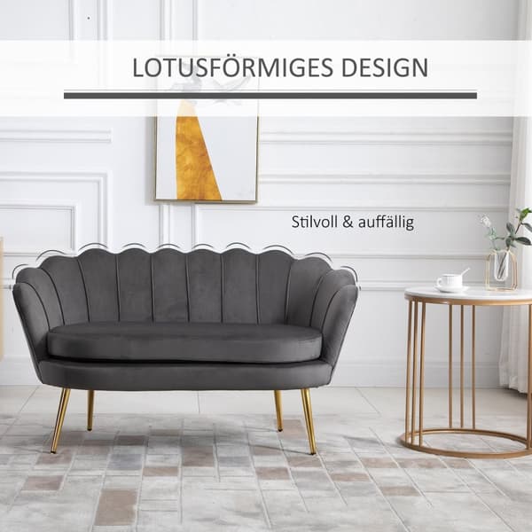 Elegant 2-seters stoffsofa i fløyelspolyester