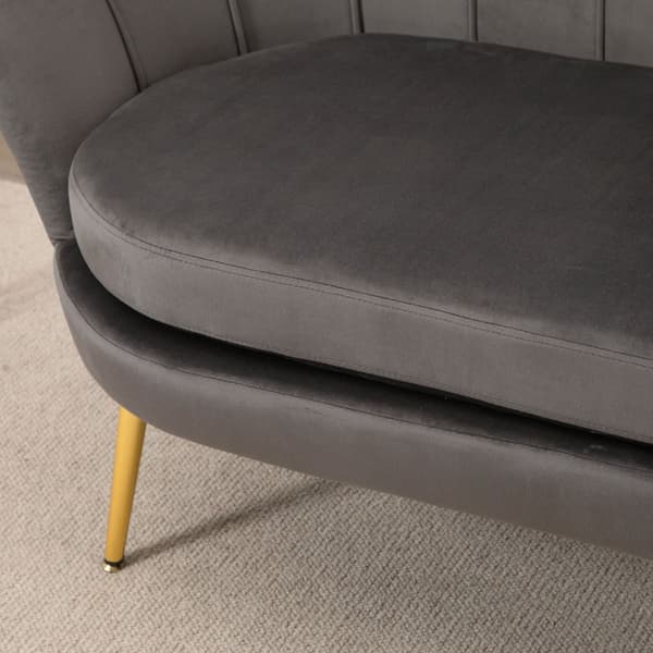 Elegant 2-seters stoffsofa i fløyelspolyester