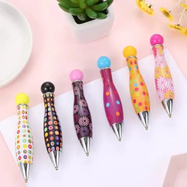 Diamantbroderiapplikator Joyful Dots - Gul