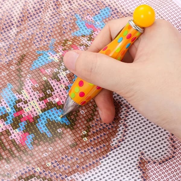 Timanttikirjonta-aplikaattori Joyful Dots - Valkoinen