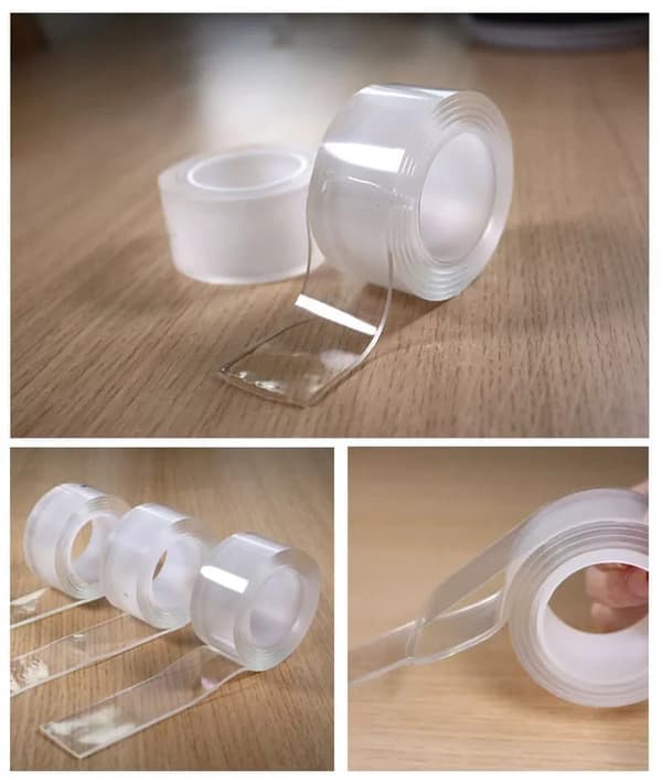 Dubbelhäftande NanoTejp – Transparent, Tvättbar & Extra Stark – 5M