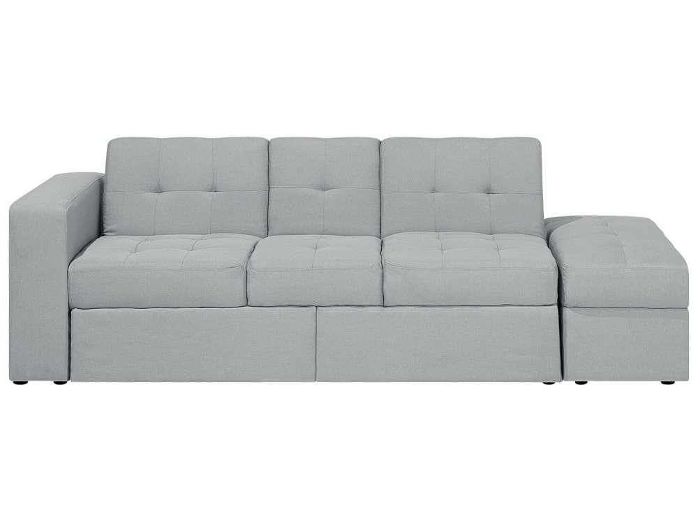 Bäddsoffa 3-sits med schäslong ljusgrå FALSTER