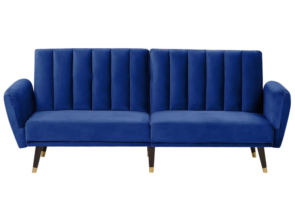 Bäddsoffa 3-sits sammet mörkblå VIMMERBY