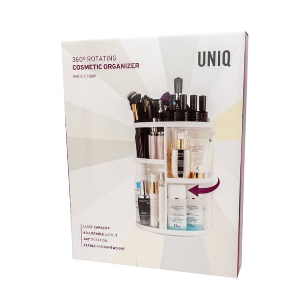 UNIQ 360º Sminkförvaring Roterande Kosmetisk Organizer - Vit