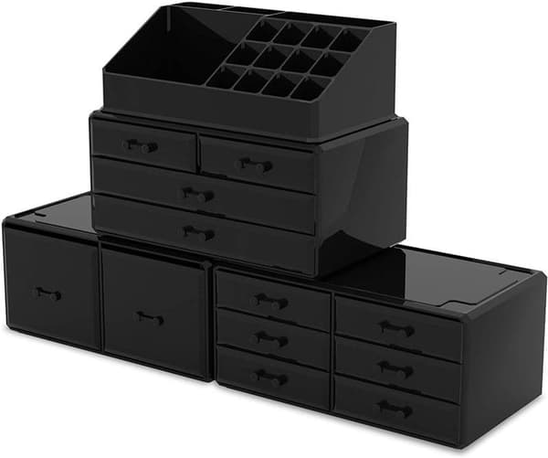 UNIQ XXL Organizer med 12 skuffer og 16 rum - Sort