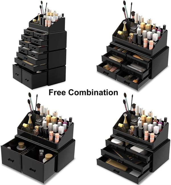 UNIQ XXL Organizer med 12 skuffer og 16 rum - Sort