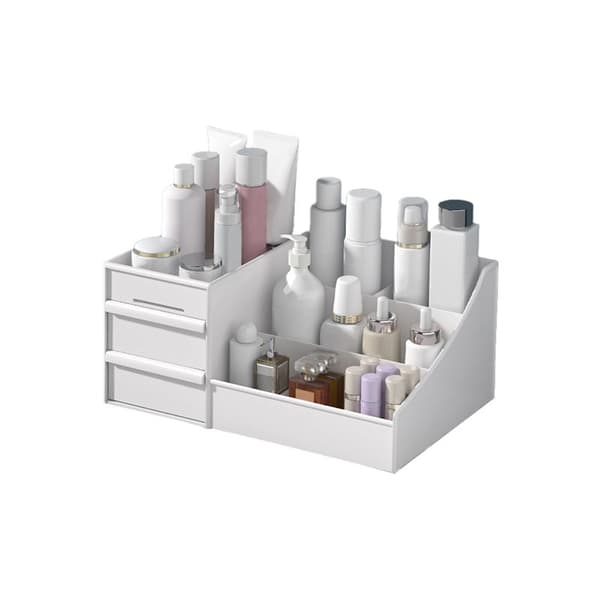 UNIQ Kosmetikkorganisator P110 – Hvit Makeupoppbevaring med 2 Skuffer og 7 Rom UNIQ Kosmetikkorganisator P110 – Hvit Makeupoppbevaring med 2 Skuffer og 7 Rom