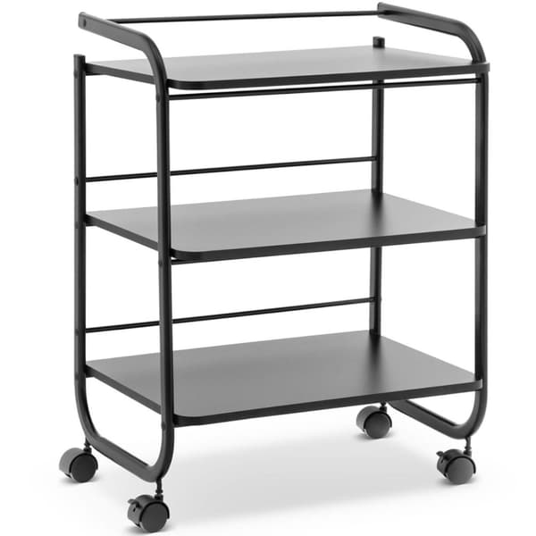 Kosmetisk vagnbord för vardagsrummet, 3 hyllplan, 60x43cm - svart