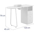Miniatyrbillede 6 af 6: Kosmetisk manicure skrivebord med støvabsorber 120 x 45 cm - hvid