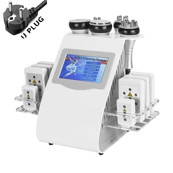 6-i-1 Slankemaskine, 8 Laserpuder, RF- og Kavitationsteknologi - EU-stik,EU STIK (220-240V)