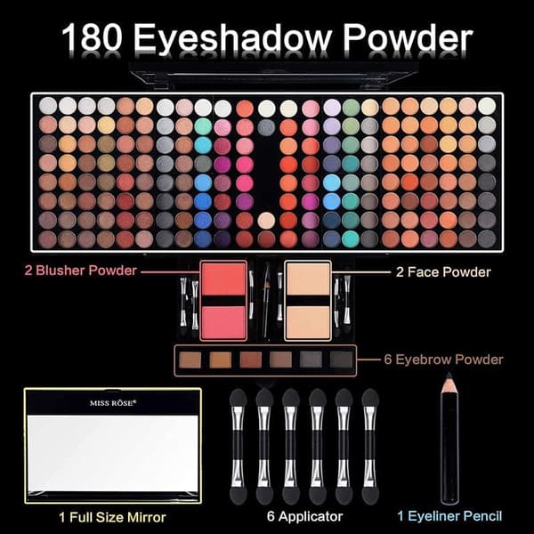 Miss Rose øjenskyggepalet sæt - Blockbuster makeup palette - 180 farver