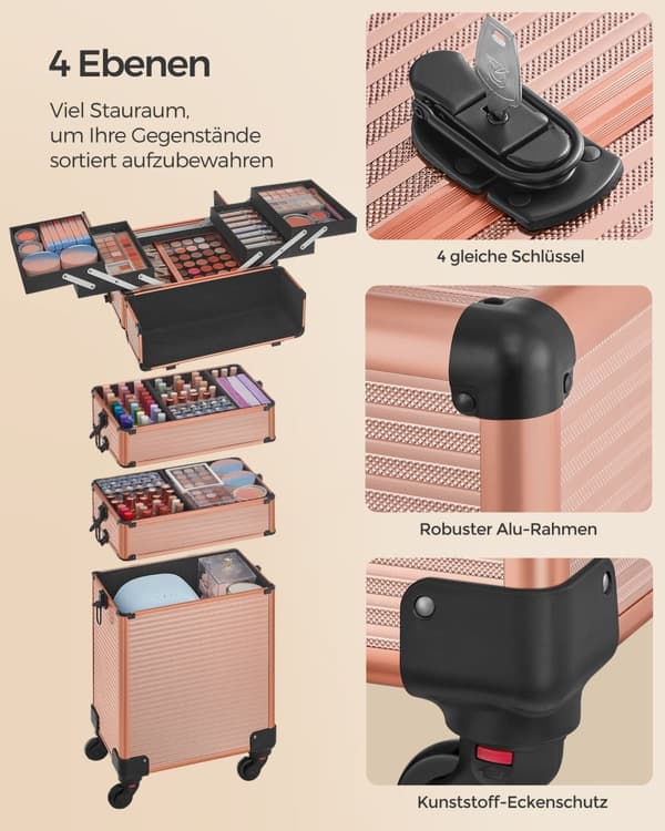 Kosmeettinen runko-4-in-1-valmistaja Case-Champagne Gold