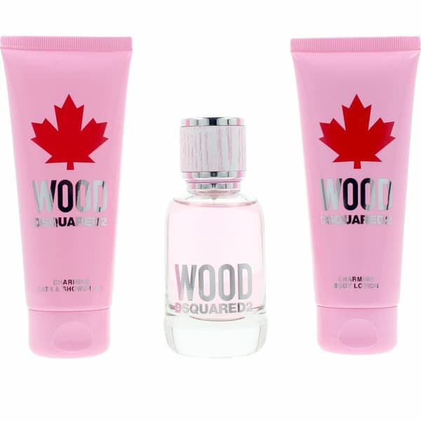 Sett dame parfyme Dsquared2 WOOD POUR FEMME 3 Deler