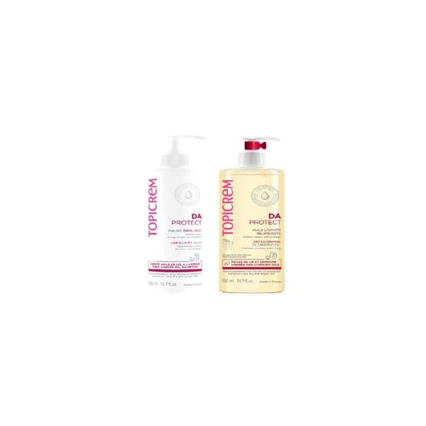 Kosmetiksæt Topicrem Pack Da Protect Bálsamo Emoliente 500 Ml + Da Protect Aceite Limpiador 500 Ml 50 %