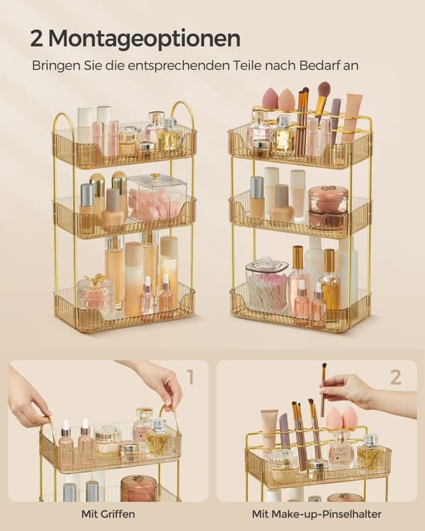 Make-up Organizer-Rectangular-Gift Idea-Champagne Gold