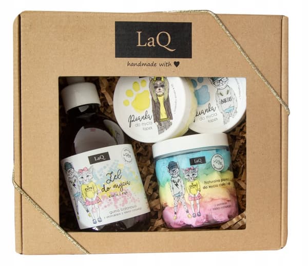 LAQ SET: Bubble Gum 4 - 300ml geeli + vaahto + 2x vaahto tassuille / 6650
