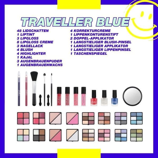 ZMILE Cosmetics Makeup Kit Resväska Resenär Flerfärgad