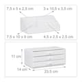 Miniatyrbild 5 av 6: Relaxdays Makeup organizer, Make up förvaringslåda med lådor, Stapelbart ställ, Vit