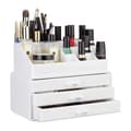 Miniatyrbild 1 av 6: Relaxdays Makeup organizer, Make up förvaringslåda med lådor, Stapelbart ställ, Vit