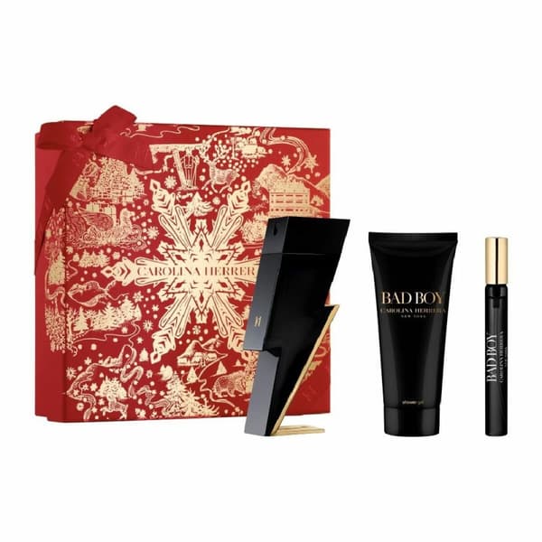 Parfume sæt til mænd Carolina Herrera BAD BOY EDT 3 Dele