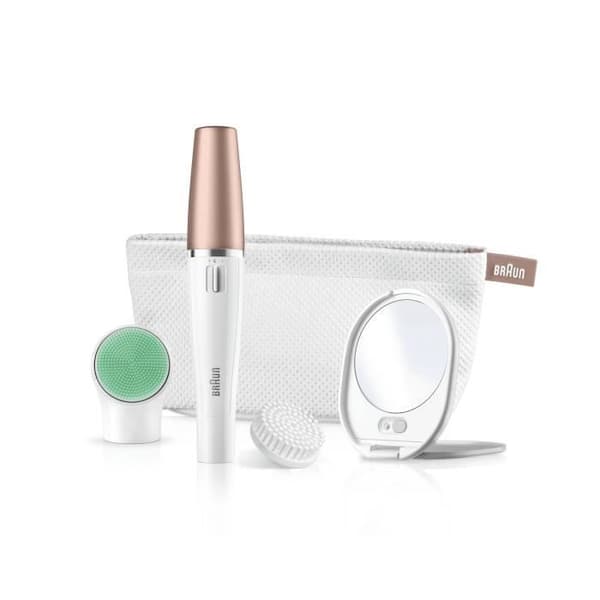 Braun FaceSpa 851V 3-i-1 elektrisk epilator för kvinnor Ansikte och hårborttagning vit/brons, rengöringsborste, hårborttagning, rengöring