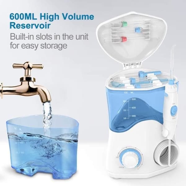 Vattentandborste - TUREWELL - 600ml - 8 munstycken - 10 tryckinställningar - Rotativ 360°