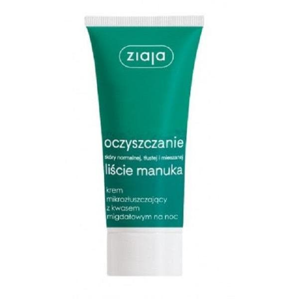 ZIAJA Liście Manuka Oczyszczanie krem mikrozłuszczający z kwasem migdałowym na noc 50ml