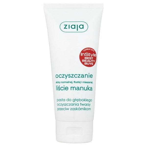 ZIAJA Liście Manuka Oczyszczanie pasta do głębokiego oczyszczania twarzy przeciw zaskórnikom 75ml