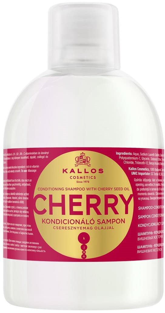 Kallos Cherry Hair Shampoo With Cherry Seed Oil 1000 ml