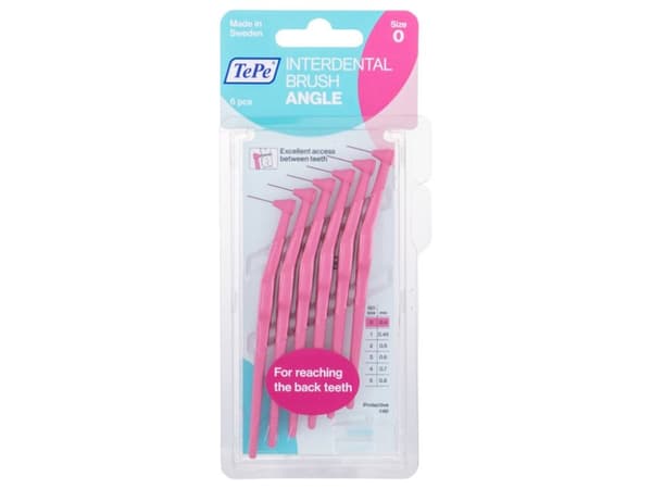 TePe Angle Interdental Brushes 0 Pink (0,4 mm) 6 pcs