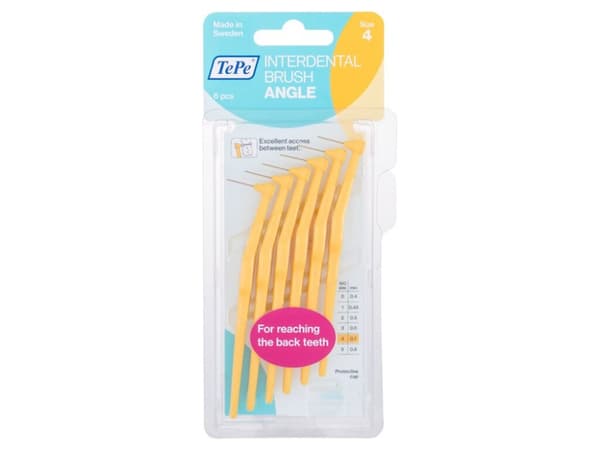 TePe Angle Interdental Brushes 4 Yellow (0,7 mm) 6 pcs