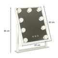 Miniatyrbild 4 av 8: Hollywood LED-belyst sminkspegel med 9 USB-lampor 25 x 30 cm