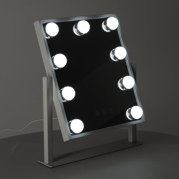 Hollywood LED-belyst sminkspegel med 9 USB-lampor 25 x 30 cm