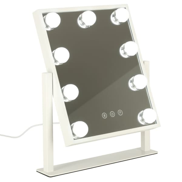 Hollywood LED-belyst sminkspegel med 9 USB-lampor 25 x 30 cm