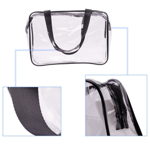 Transparent kosmetikväska, researrangör för flyget, 3 st