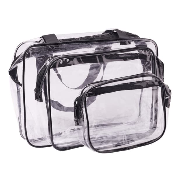 Transparent kosmetikväska, researrangör för flyget, 3 st