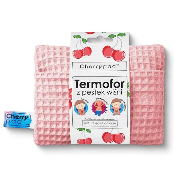 Cherrypad kuumavesipullo vohvelijauhe vaaleanpunainen kirsikkakivillä, luontoliuos