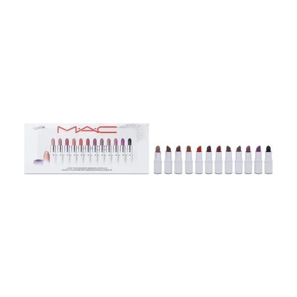 MAC Lips By The Dozen Mini Powder Kiss Lipstick Gift Set x 12 Nude & Pink Shades