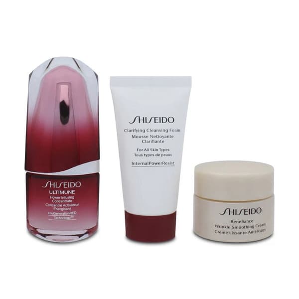 Shiseido Benefiance Wrinkle Cream Serum 15ml Day Cream & Cleanser 30ml Gift Set