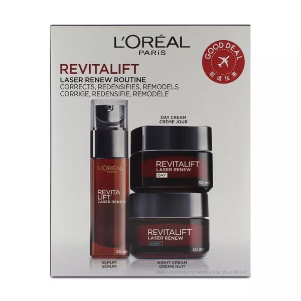 L’Oreal Revitalift Laser Renew Day Night Cream 50ml Serum 30ml Mature Skin Set
