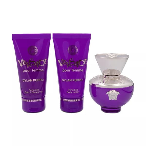 Versace Dylan Purple 50ml Eau De Parfum Perfume Gift Set With Shower Gel Lotion