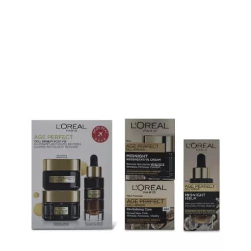 L’Oreal Age Perfect Cell Renew 50ml Day & Night Moisturiser Cream 30ml Serum Set